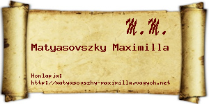 Matyasovszky Maximilla névjegykártya